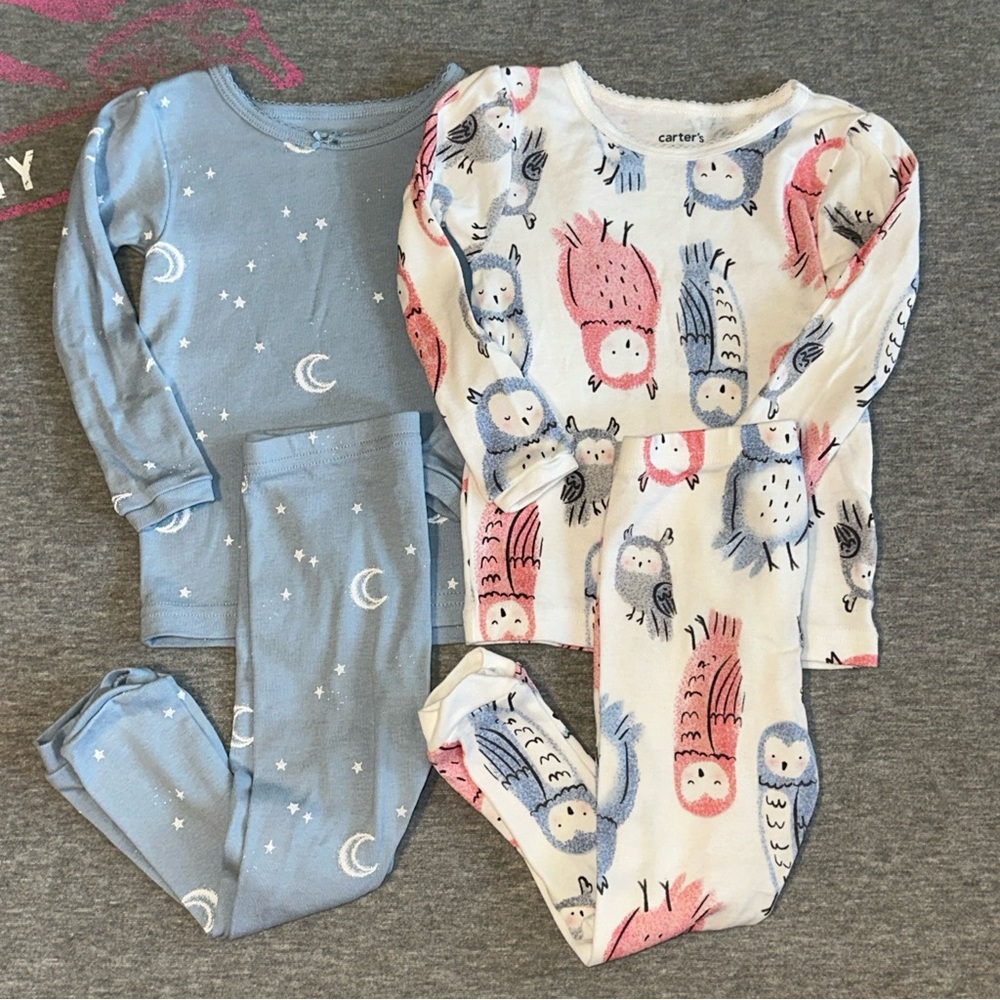 NEW Lot of Carter’s Baby Girl Pajama Sets Size 18 Months